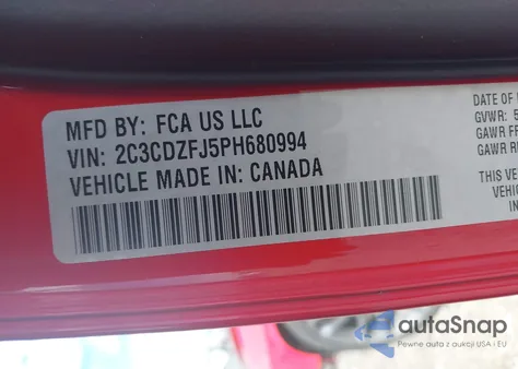 2023 Dodge Challenger R/T Scat Pack из США, поврежденный, VIN 2C3CDZFJ5PH680994